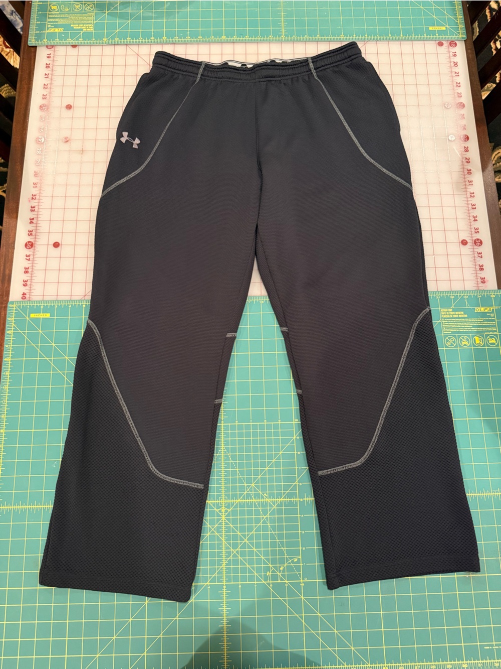 Under Armour Black Track Pants with Gray Accent Stitching